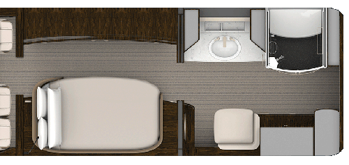 Rendering of Grand Suite aircraft floorplan