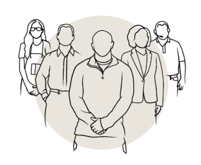 Icon depicting Gulfstream employees standing together